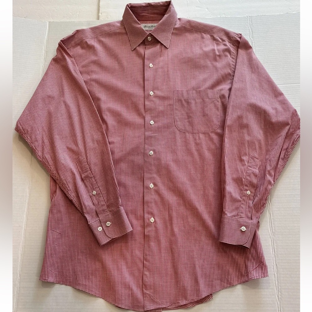 BROOKS BROTHERS Stretch Gingham Long Sleeve Button Down Shirt Men’s 15 1/- 32/33